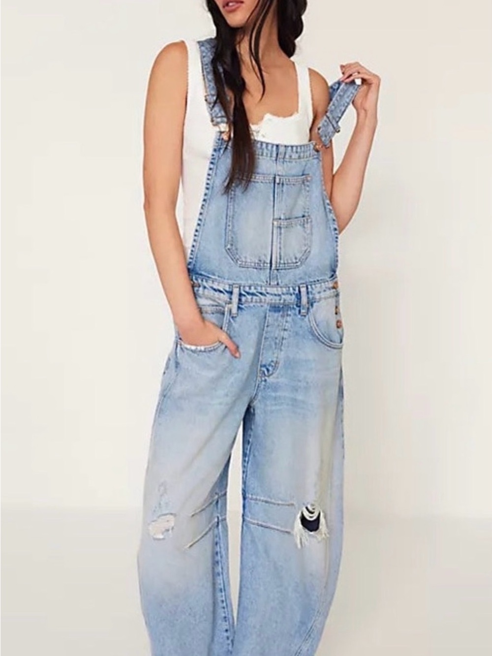 We The Free Good Luck Barrel Overalls